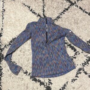 Nike Women's Blue Multicolor Long Sleeve Top